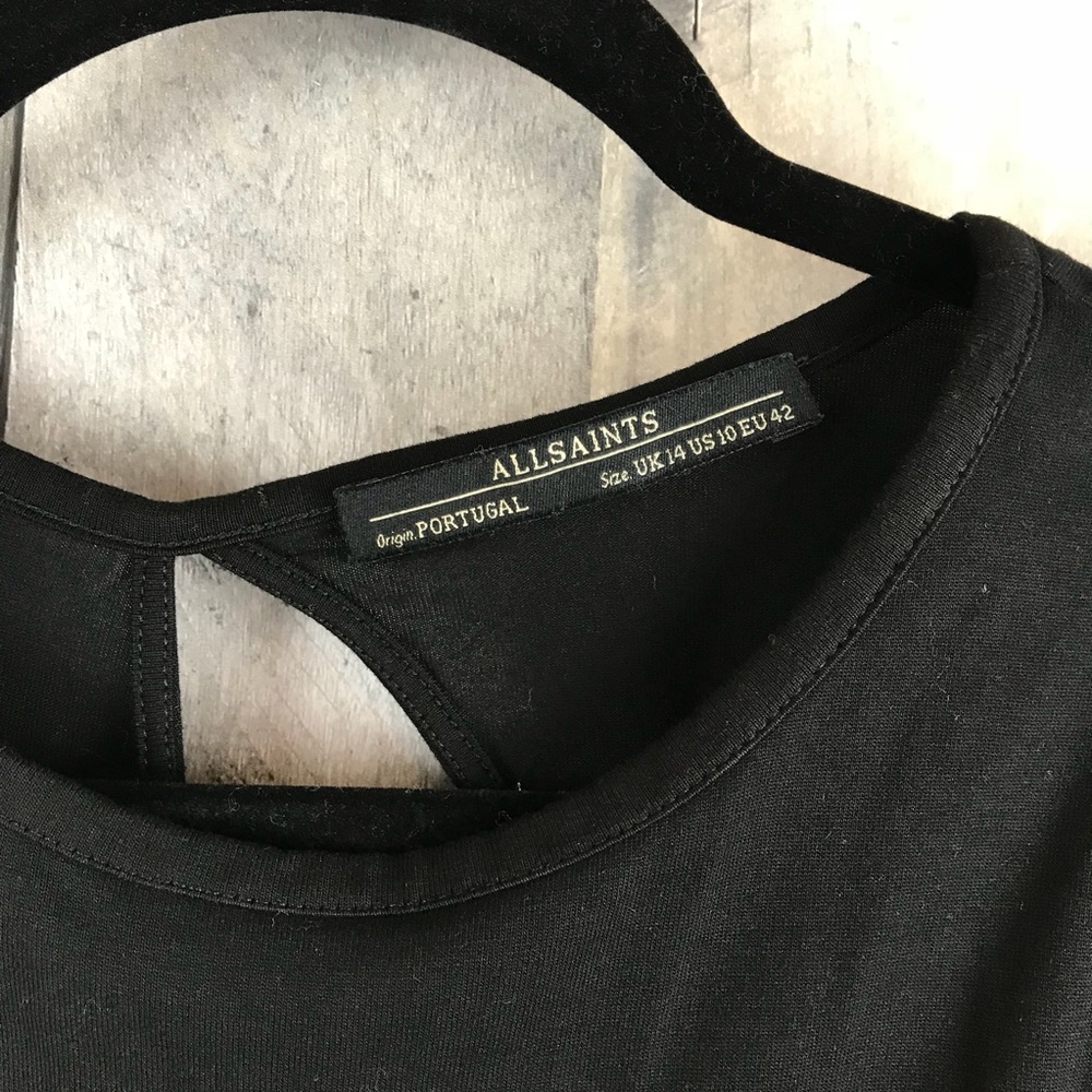 All Saints Black & Navy Carine Dress Sz 10 NWOT - Picture 6 of 8
